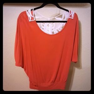 Coral & Lace Blouse